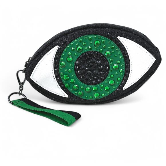 Eyeball Clutch Cosmetic Bag Bath and Body Works Halloween Green Eye Purse - Picture 2 of 7